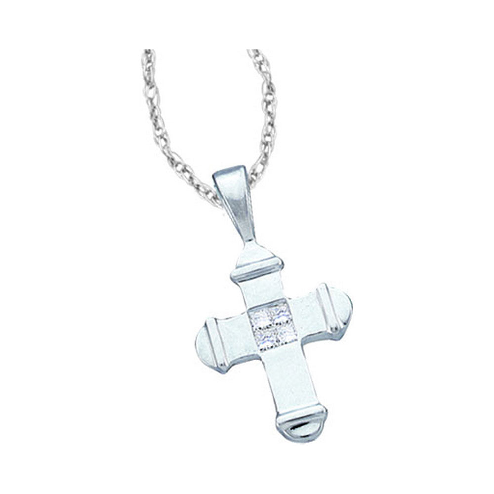 Stacked Cross Pendant in 10K White Gold | Peoples Jewellers